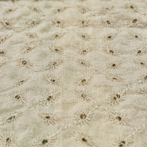 Tela Lino broderie calado-Importadora textil